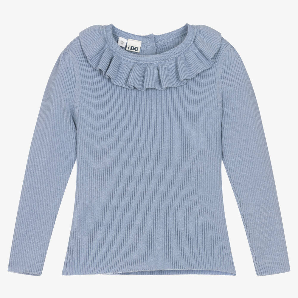 iDO Baby - Kornblumenblauer gerippter Pullover | Childrensalon