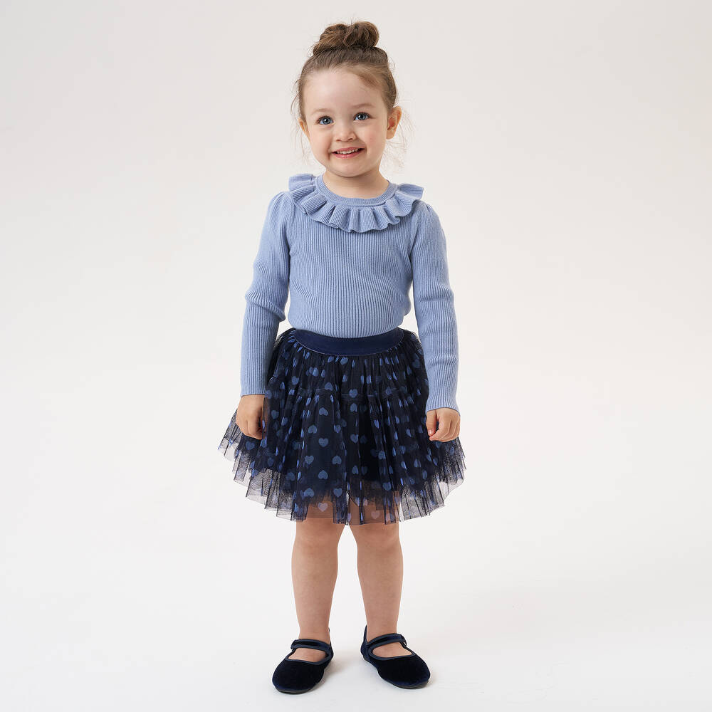 iDO Baby-Girls Cornflower Blue Ribbed Sweater | Childrensalon Outlet