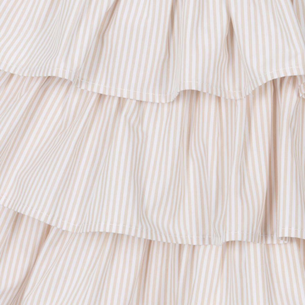 iDO Малыши-Платье в полоску из хлопка бежевое для девочек | Childrensalon Outlet