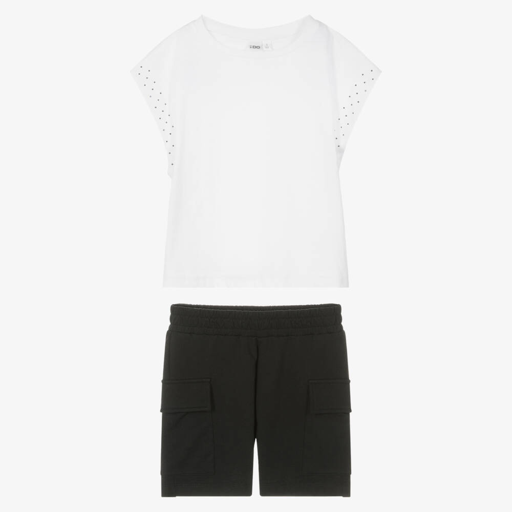 iDO Junior-طقم شورتات قطنية مزينة بالجواهر للبنات | Childrensalon Outlet