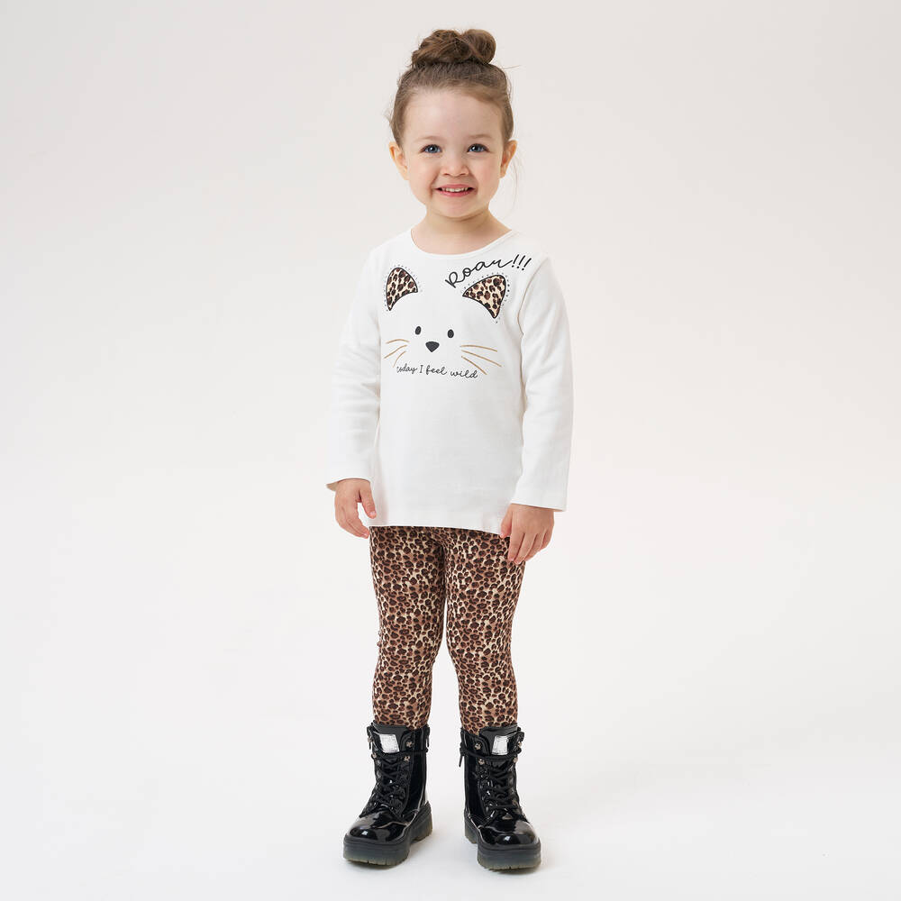 iDO Baby-Girls Cotton Leopard Print Leggings | Childrensalon Outlet