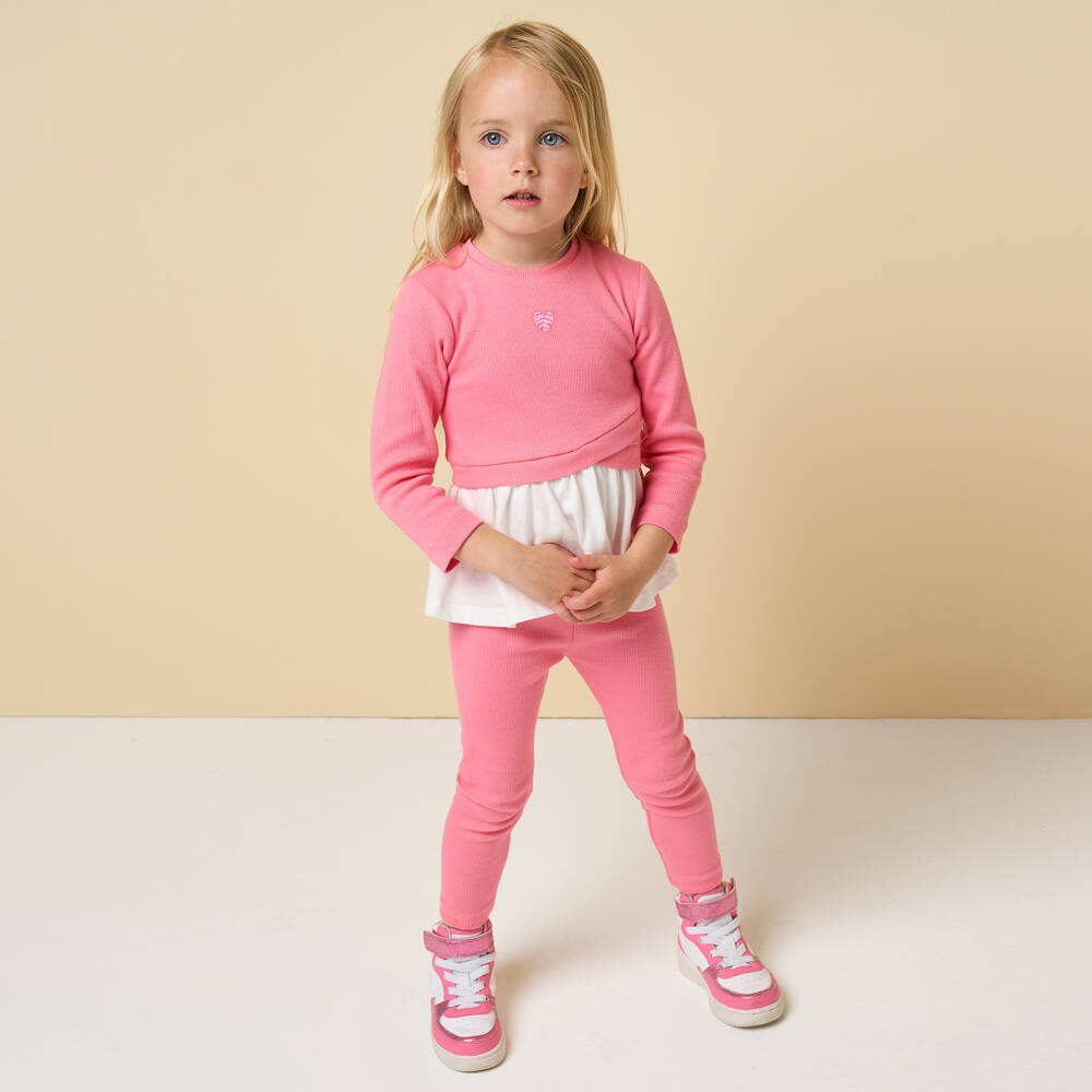 iDO Baby-Girls Cotton Pink Outfit Set | Childrensalon Outlet