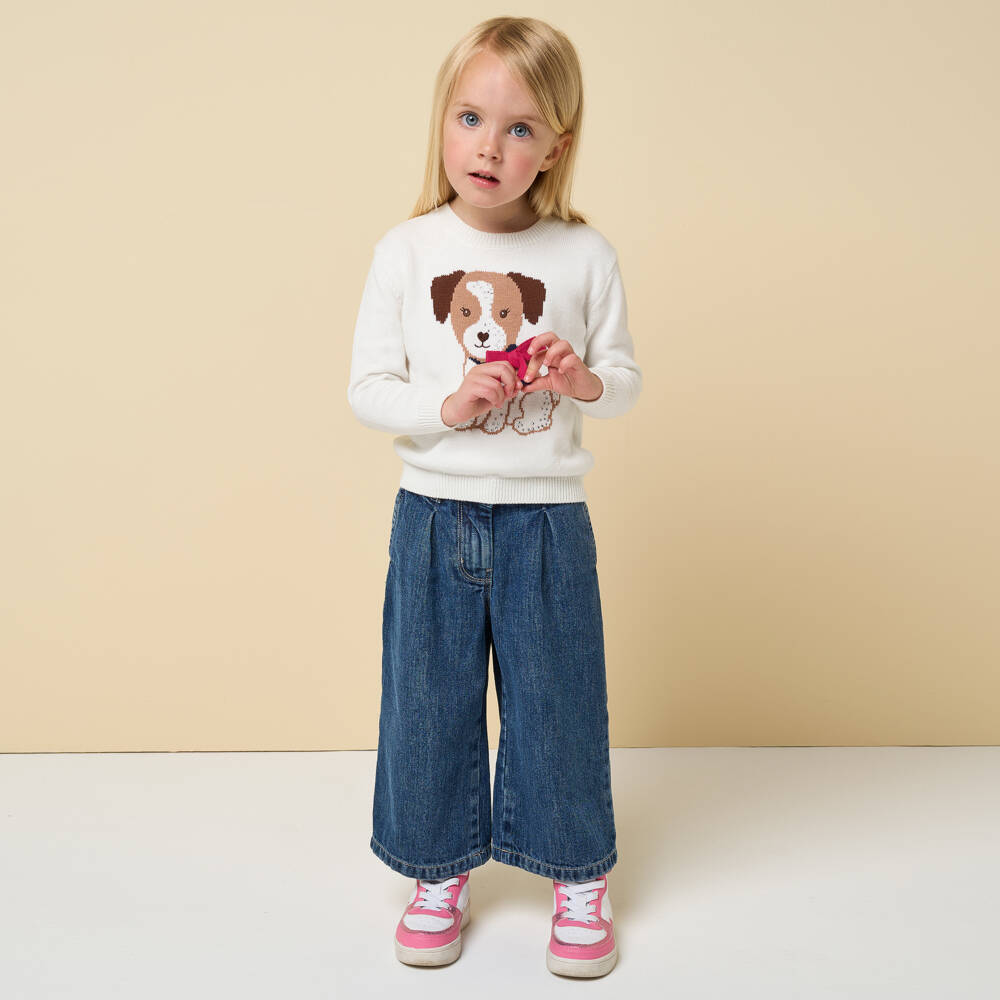 iDO Baby-Girls Cream Canine Knit Sweater | Childrensalon Outlet