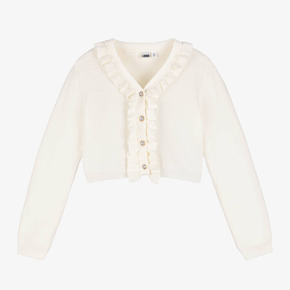 iDO Baby-Girls Cream Ruffle Cardigan | Childrensalon Outlet