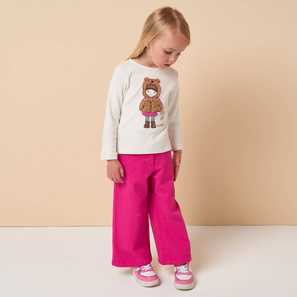 iDO Baby-Girls Cream Teddy Bear Top | Childrensalon Outlet