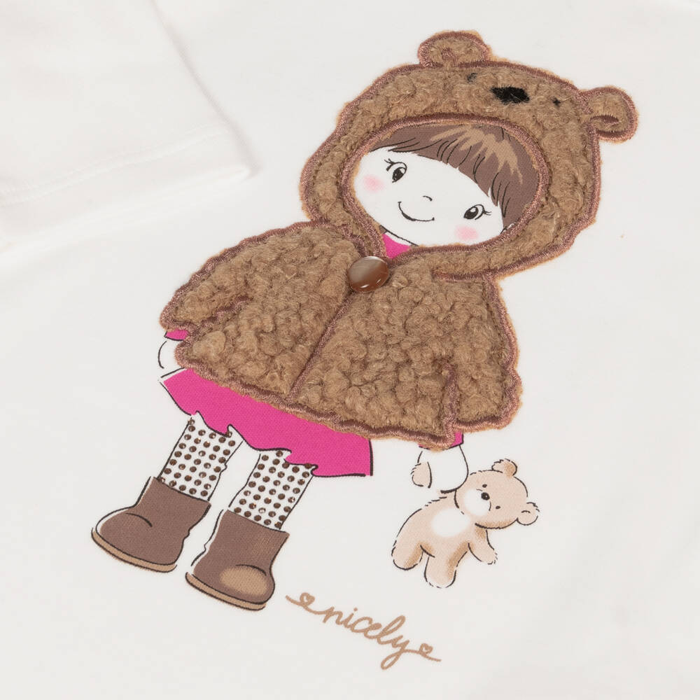 iDO Baby-Girls Cream Teddy Bear Top | Childrensalon Outlet