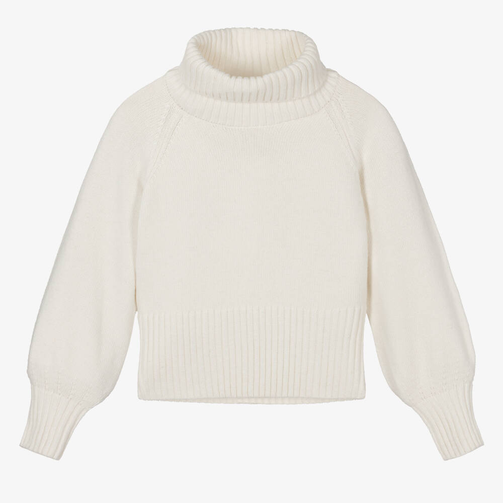 iDO Junior-Girls Cream Turtleneck Jumper | Childrensalon Outlet