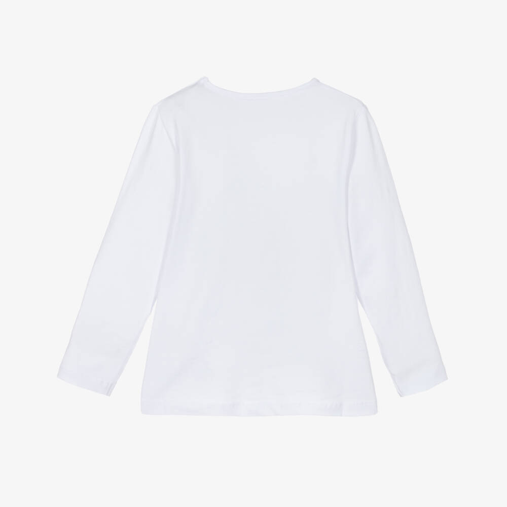 iDO Baby-بلوزة بيضاء نقية بأكمام منتفخة للبنات | Childrensalon Outlet