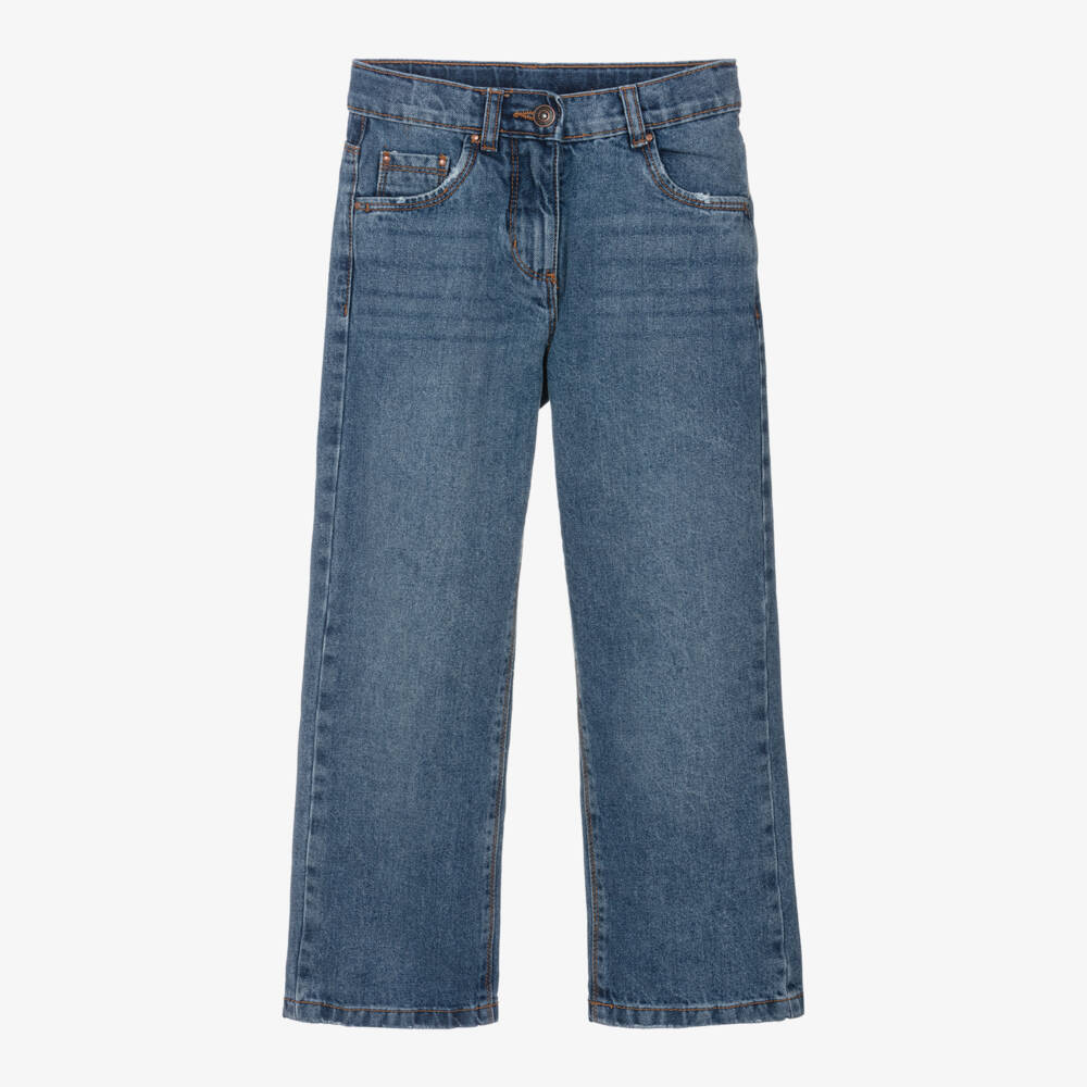 iDO Junior-Girls Denim Wide-Leg Trousers | Childrensalon Outlet