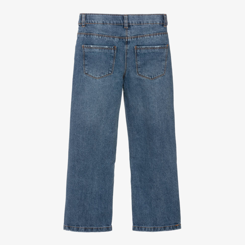 iDO Junior-Girls Denim Wide-Leg Trousers | Childrensalon Outlet