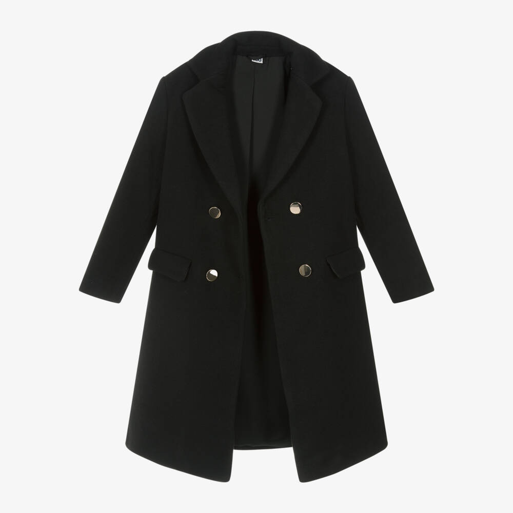 iDO Junior-Girls Elegant Black Coat | Childrensalon Outlet