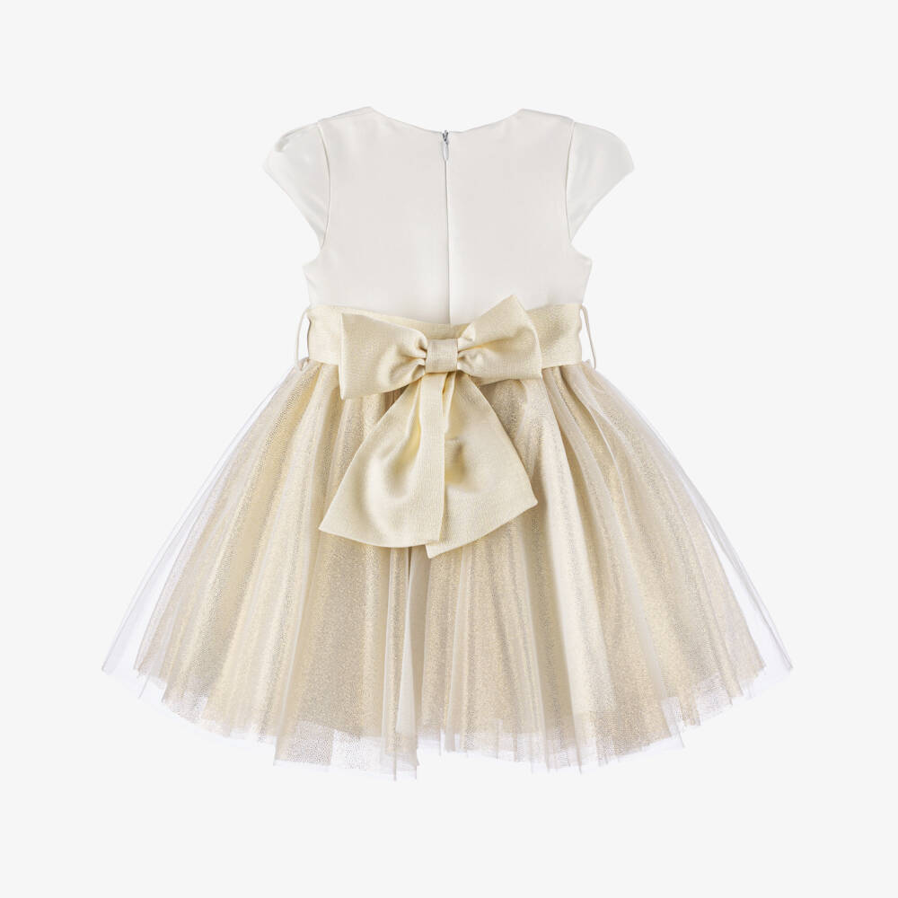 iDO Малыши-Элегантное кремовое и золотое платье для девочек | Childrensalon Outlet
