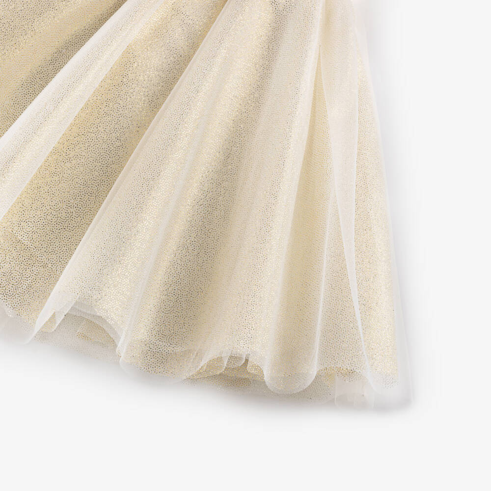 iDO Малыши-Элегантное кремовое и золотое платье для девочек | Childrensalon Outlet