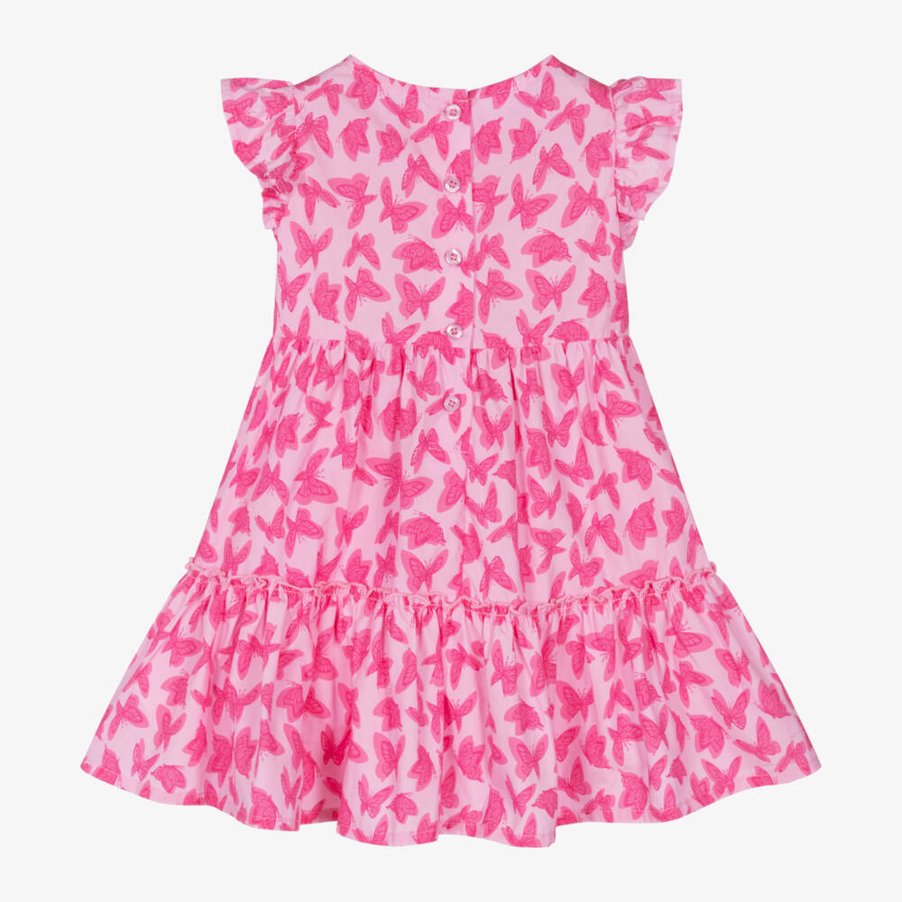 iDO Baby-Girls Frilly Pink Flutter Dress | Childrensalon Outlet