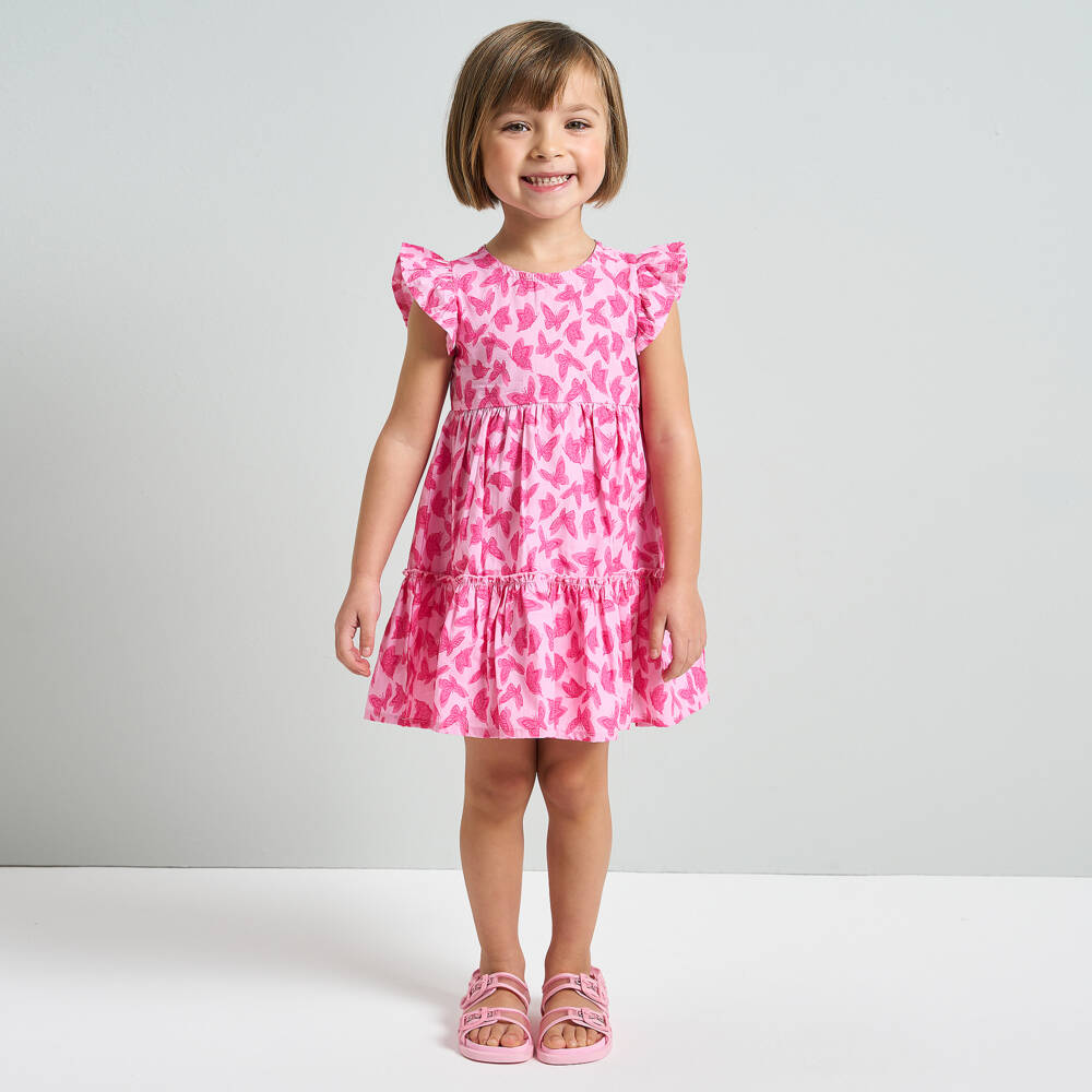 iDO Baby-Girls Frilly Pink Flutter Dress | Childrensalon Outlet