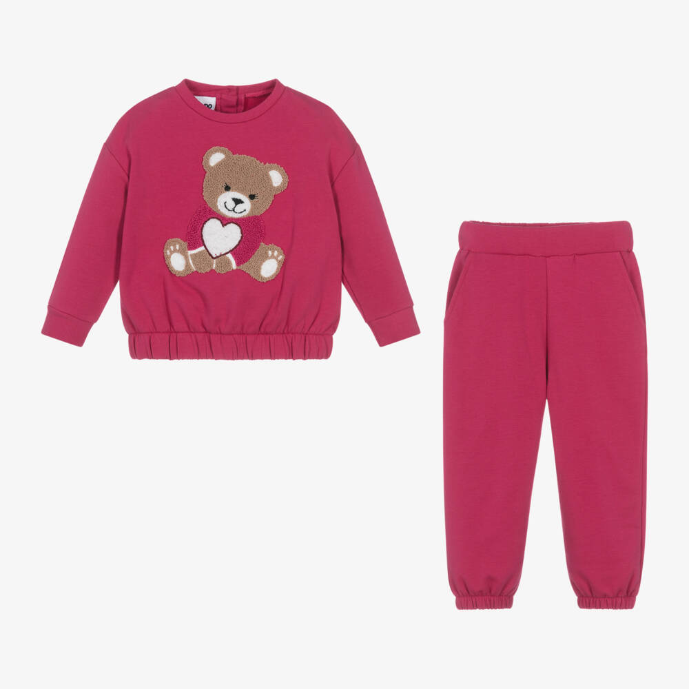 iDO Малыши-Girls Fuchsia Bear Cotton Set | Childrensalon Outlet
