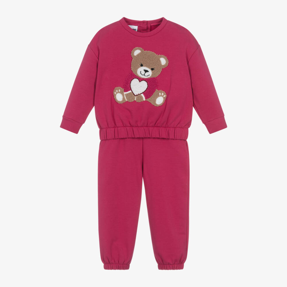 iDO Baby-Girls Fuchsia Bear Cotton Set | Childrensalon Outlet
