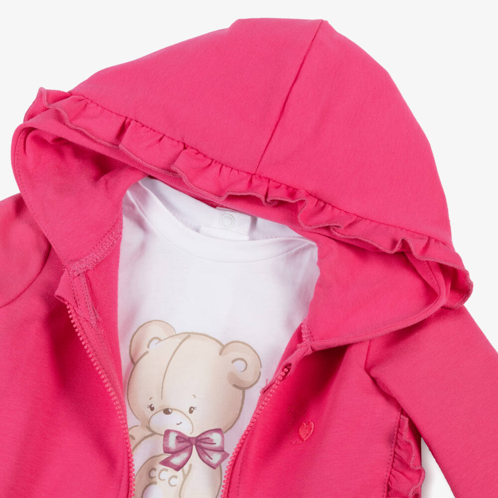 iDO Mini-Girls' Fuchsia Bunny Tracksuit Ensemble | Childrensalon Outlet