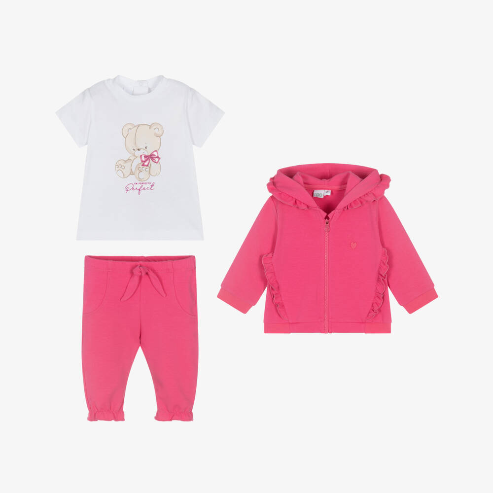 iDO Mini-Girls' Fuchsia Bunny Tracksuit Ensemble | Childrensalon Outlet