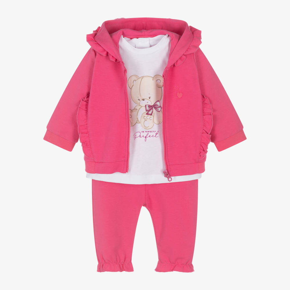 iDO Mini-Girls' Fuchsia Bunny Tracksuit Ensemble | Childrensalon Outlet