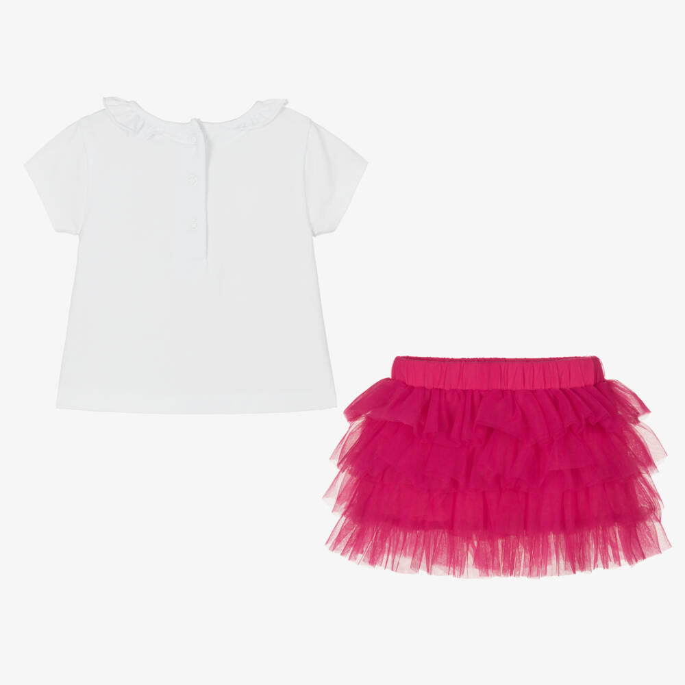 iDO Mini-Girls' Fuchsia & Ivory Tutu Set | Childrensalon Outlet