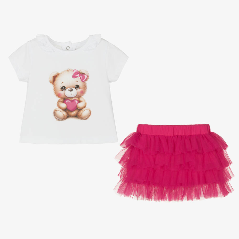 iDO Mini-Girls' Fuchsia & Ivory Tutu Set | Childrensalon Outlet