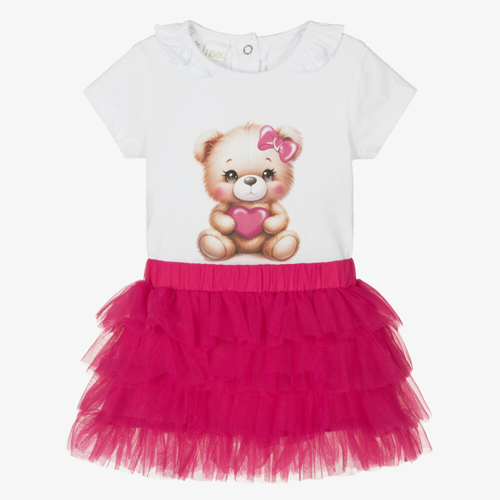 iDO Mini-Girls' Fuchsia & Ivory Tutu Set | Childrensalon Outlet