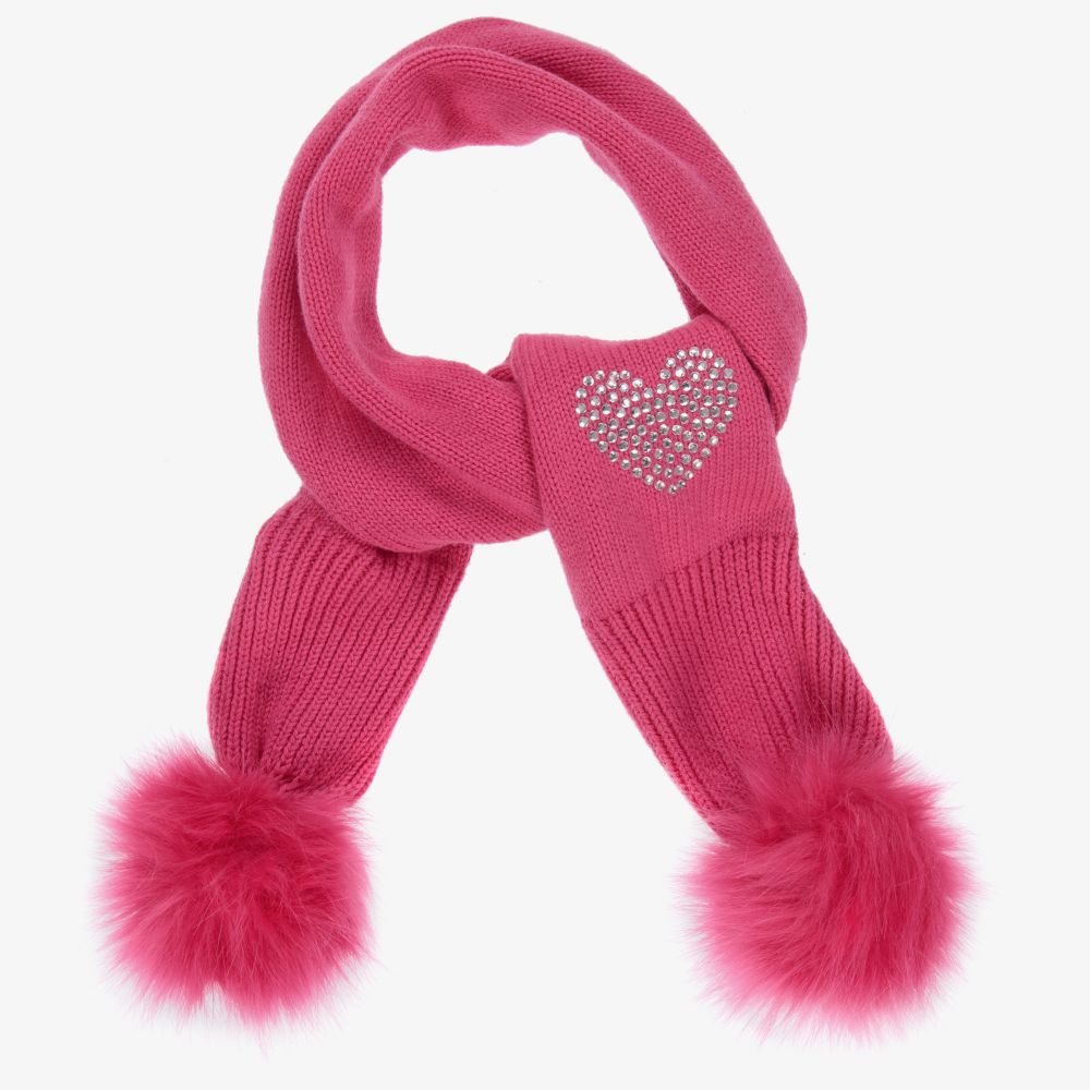 iDO Baby - Girls Fuchsia Pink Heart Scarf | Childrensalon