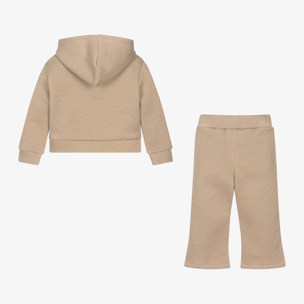 iDO Baby-بدلة رياضية بنجمة لون بيج للبنات | Childrensalon Outlet