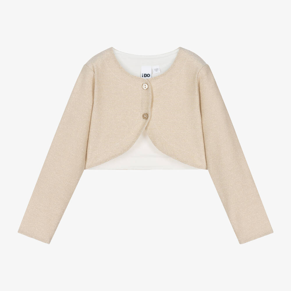 Girls Gold Glitter Bolero Cardigan