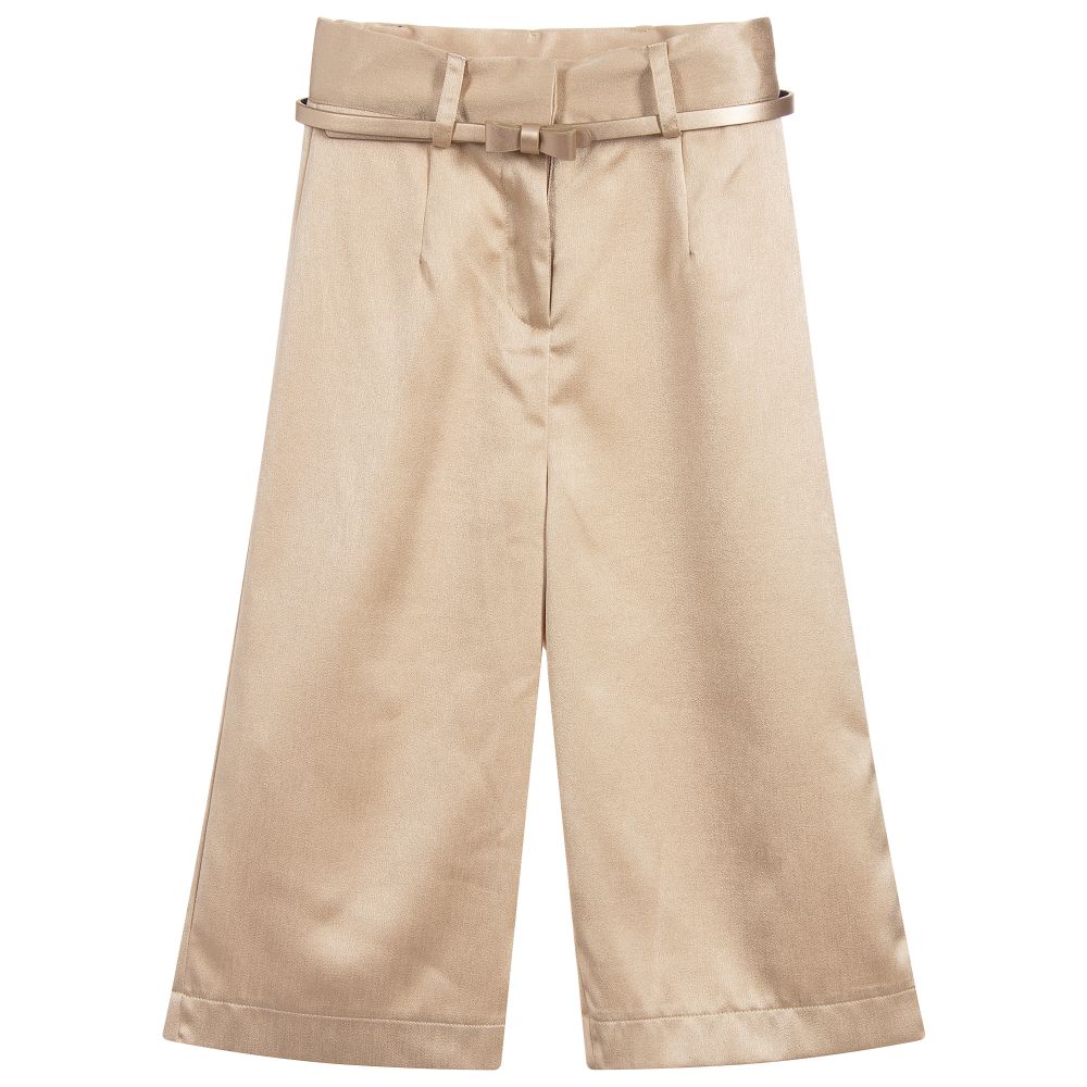 iDO Junior-Girls Gold Satin Culottes | Childrensalon Outlet
