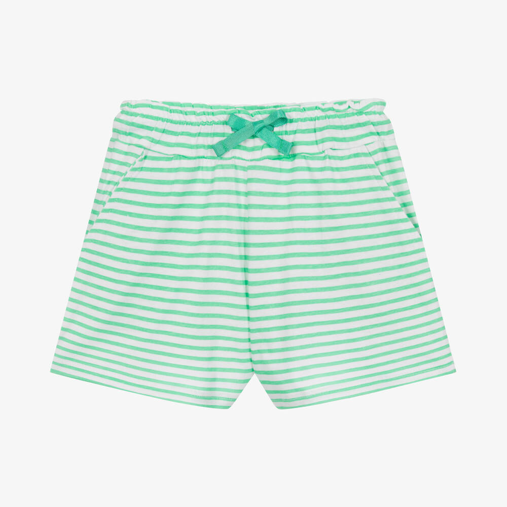 iDO Baby - Short vert rayé en coton fille  | Childrensalon