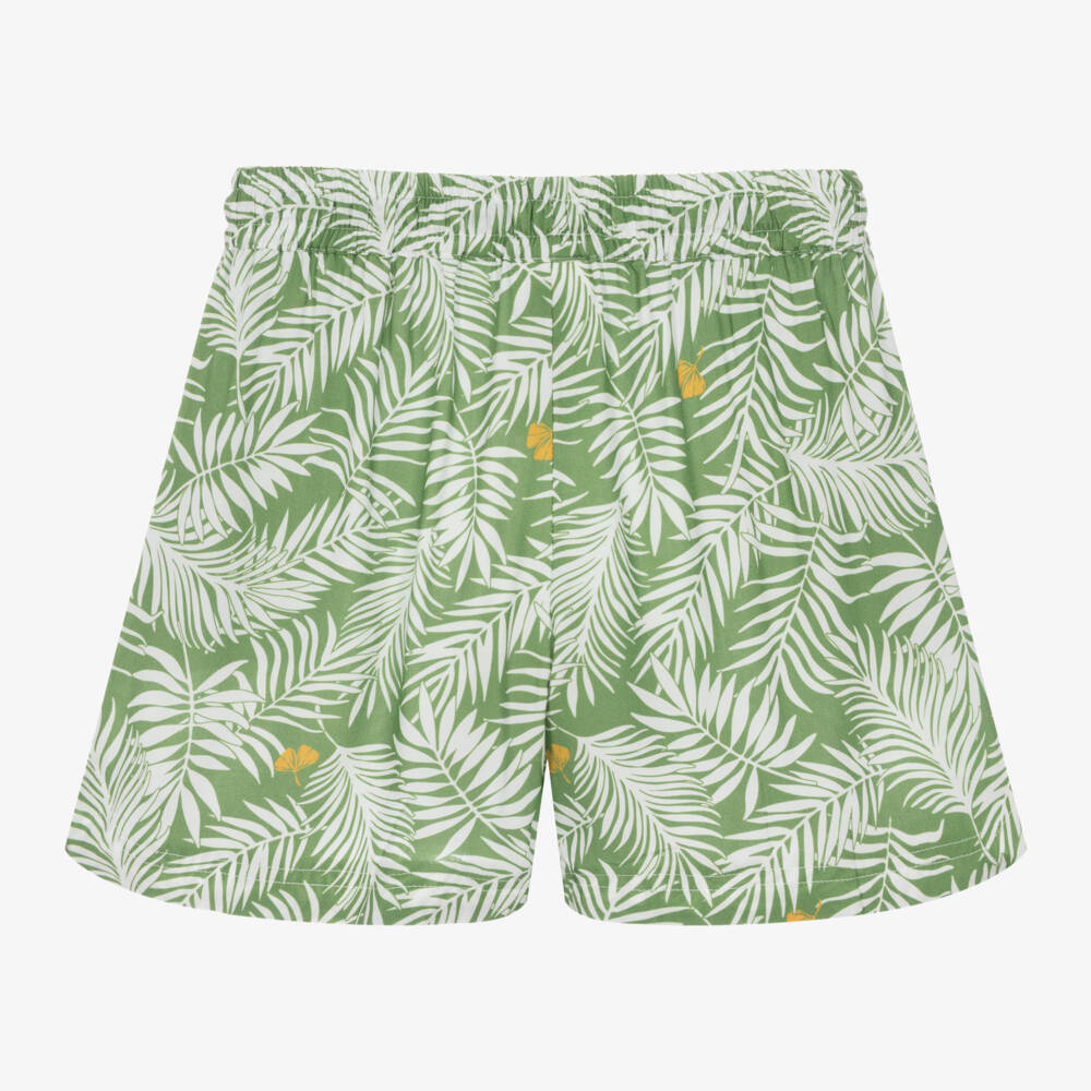 iDO Junior-Girls Green Palm Leaf Shorts | Childrensalon Outlet