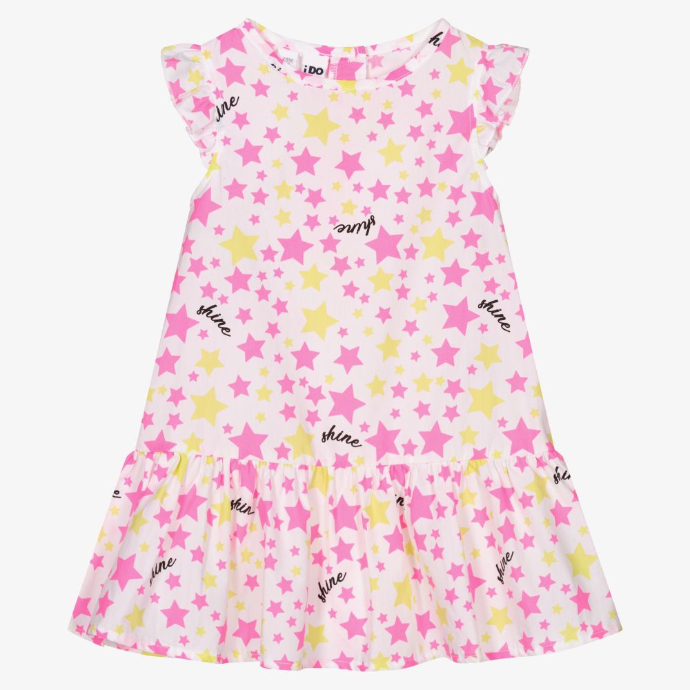 iDO Baby - Girls Green & Pink Stars Dress | Childrensalon
