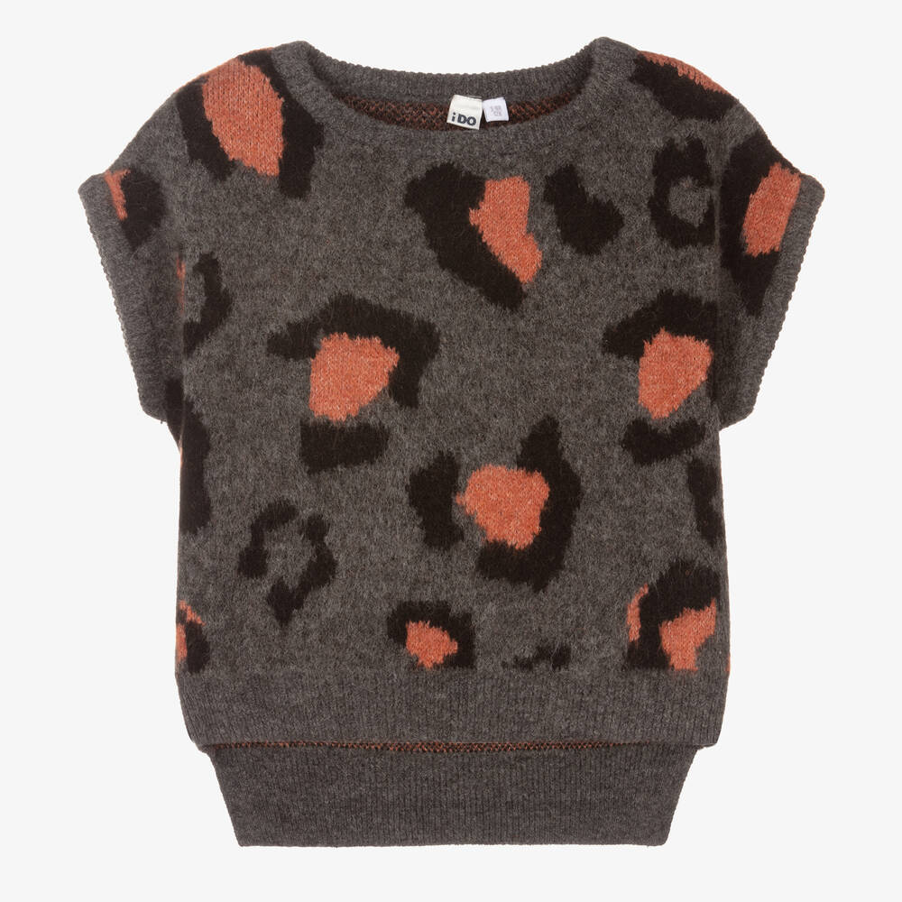 iDO Junior - Pull sans manches gris fille | Childrensalon