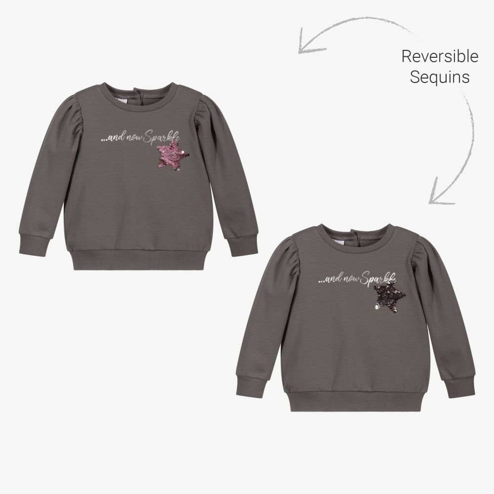 iDO Baby-Girls Grey Sequin Tracksuit | Childrensalon Outlet
