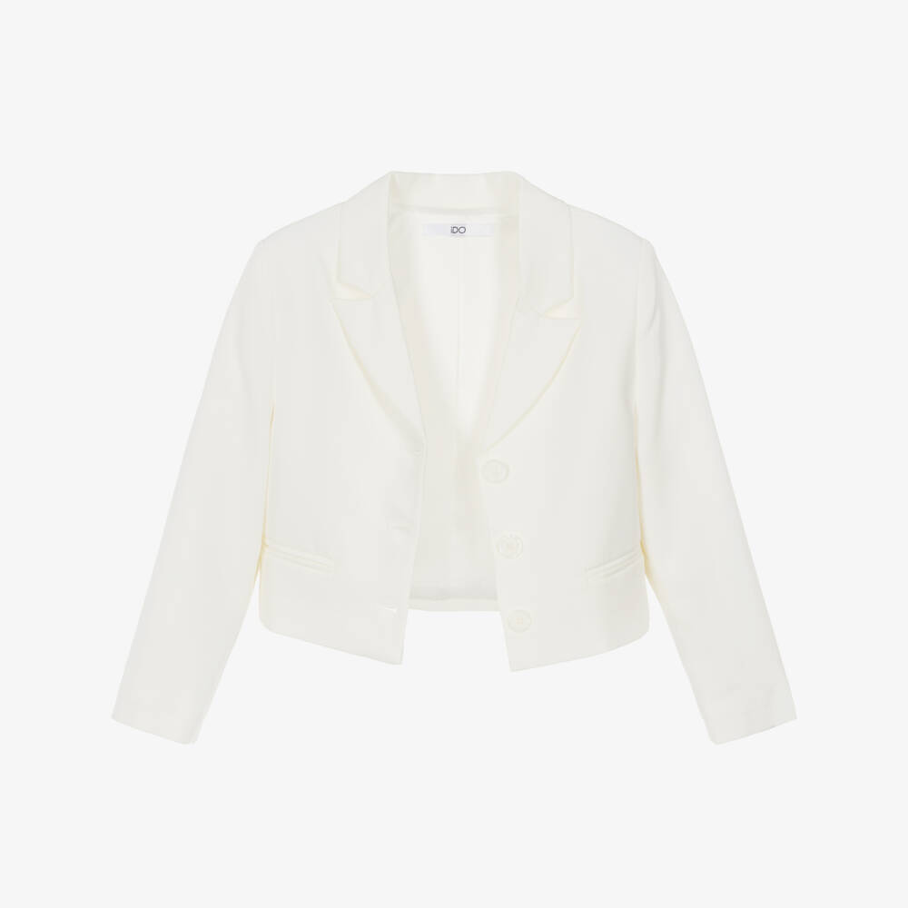 iDO-Girls Ivory Boxy Fit Blazer | Childrensalon Outlet