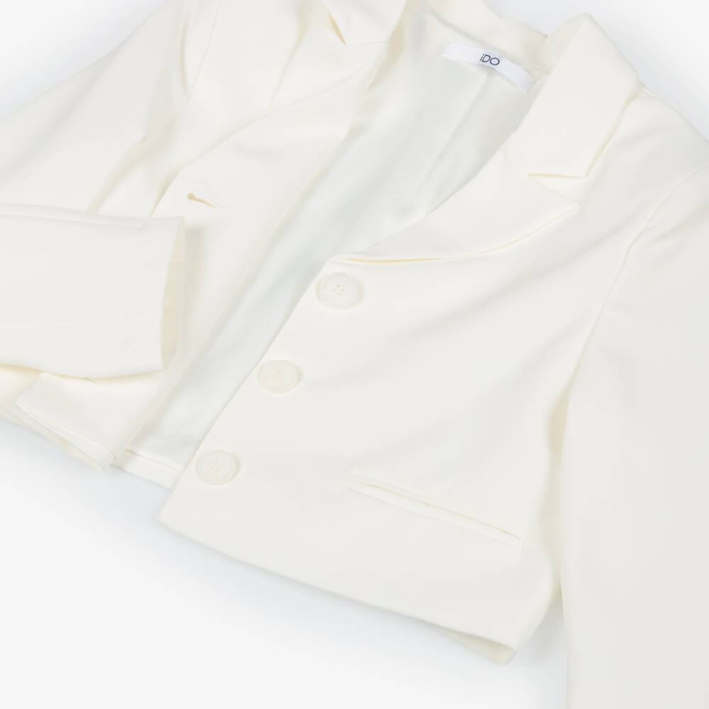 iDO-Girls Ivory Boxy Fit Blazer | Childrensalon Outlet