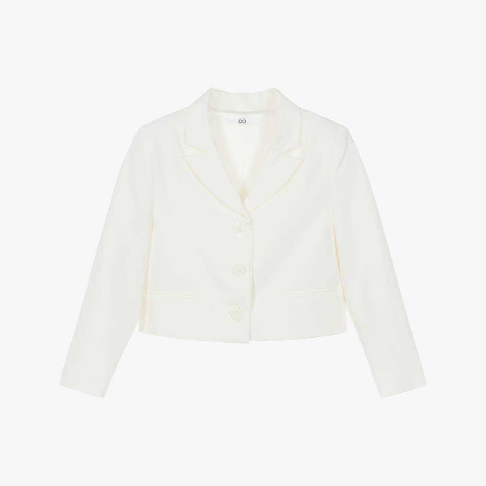 iDO-Girls Ivory Boxy Fit Blazer | Childrensalon Outlet