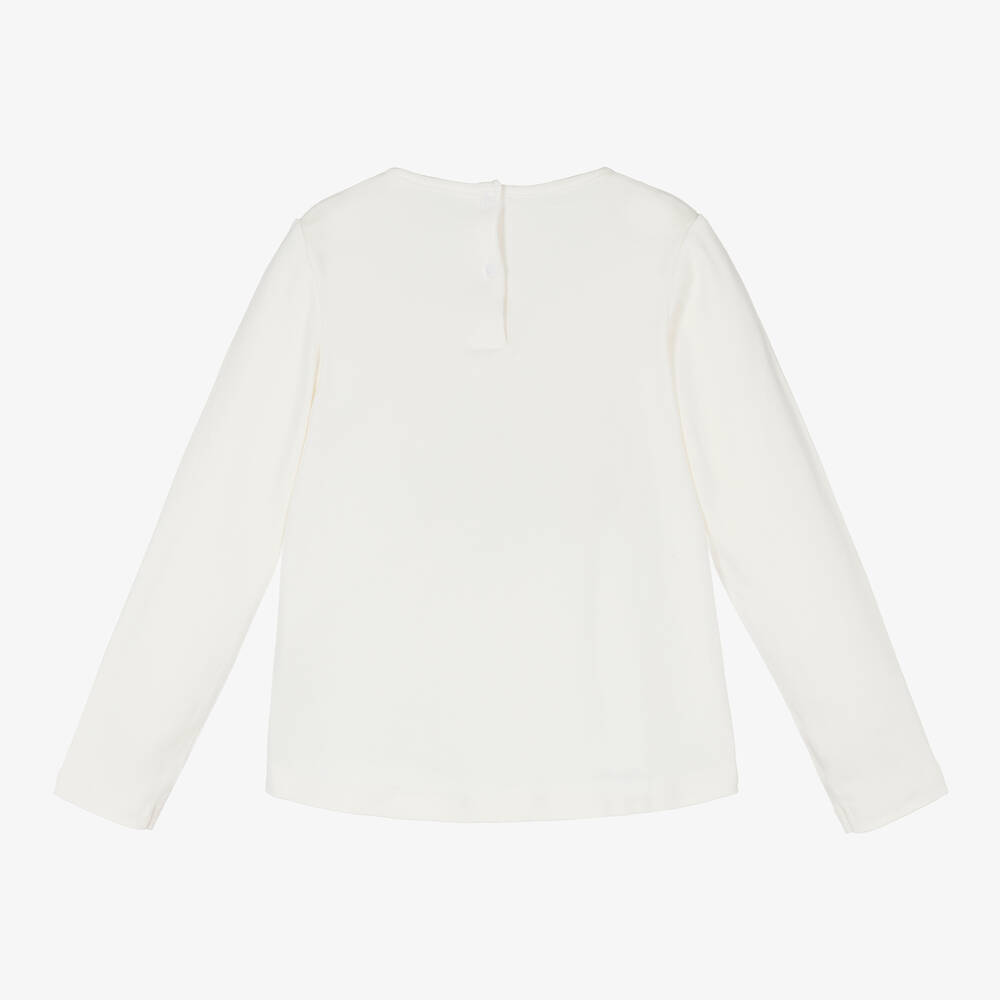 iDO Baby-Girls Ivory Cat Cotton Top | Childrensalon Outlet