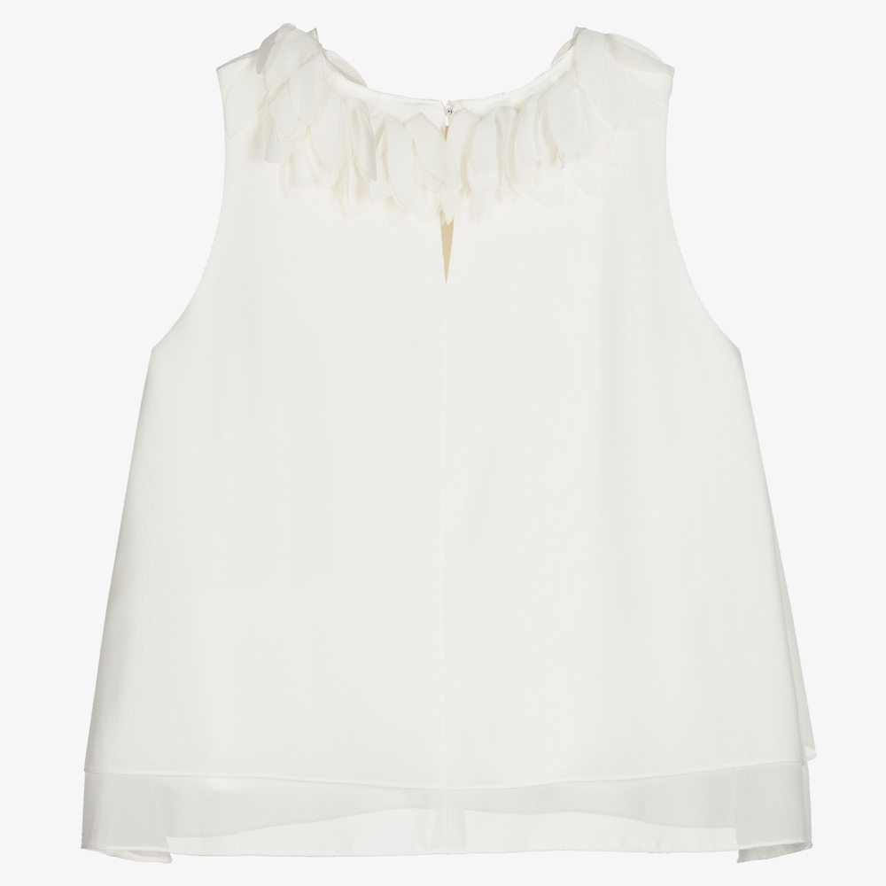 iDO Junior Girls Ivory Chiffon Blouse