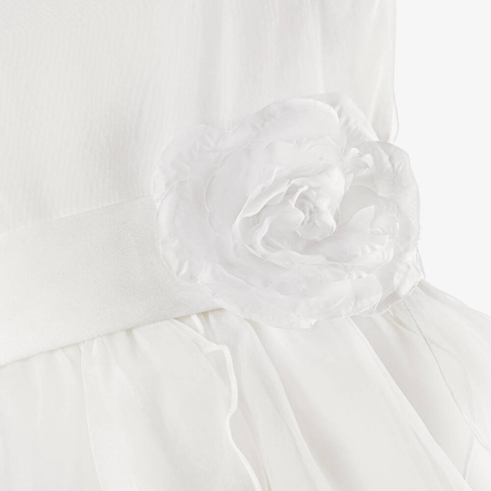 iDO Junior-Girls Ivory Chiffon & Satin Dress | Childrensalon Outlet