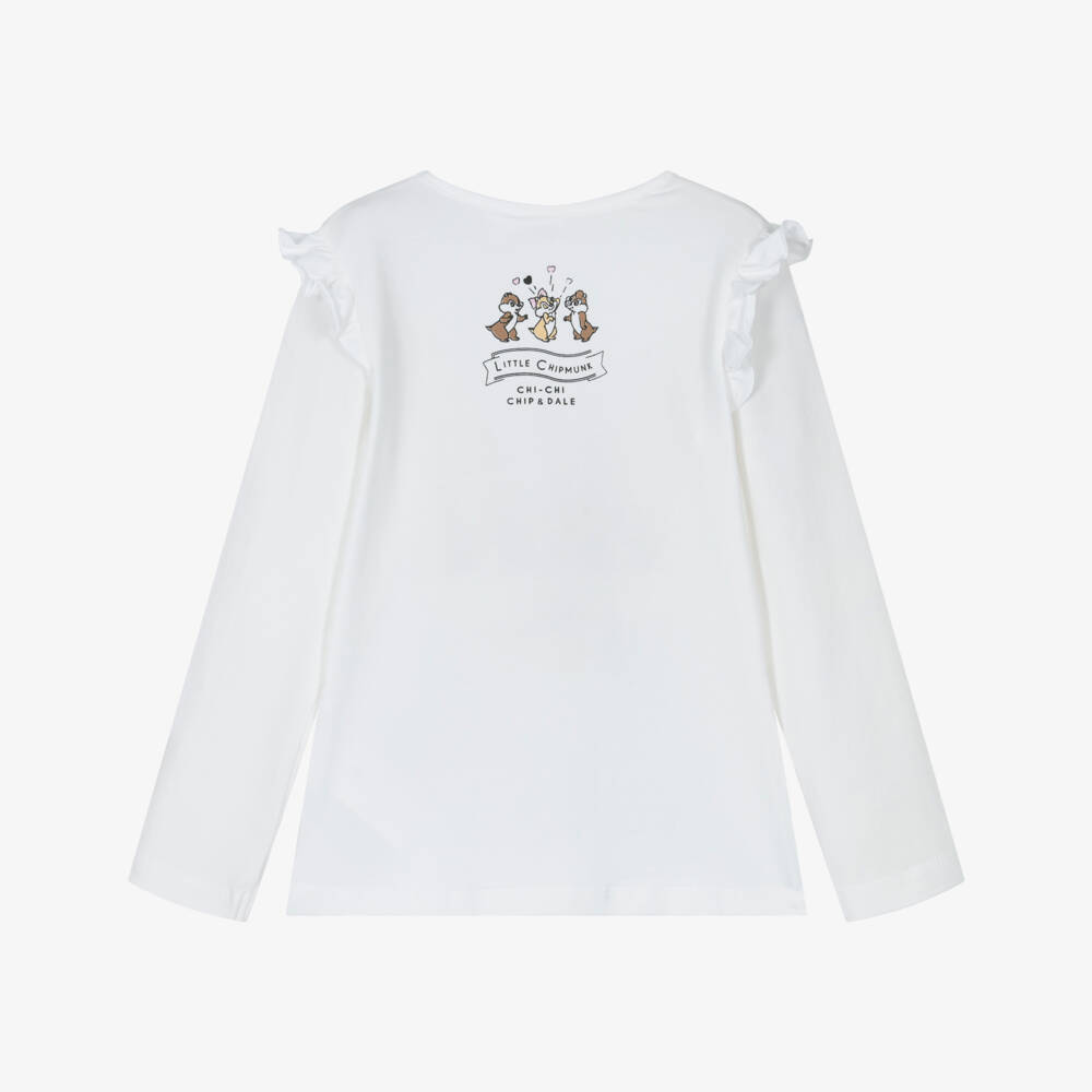 iDO Малыши-Кремовая футболка Chip & Dale для девочек | Childrensalon Outlet