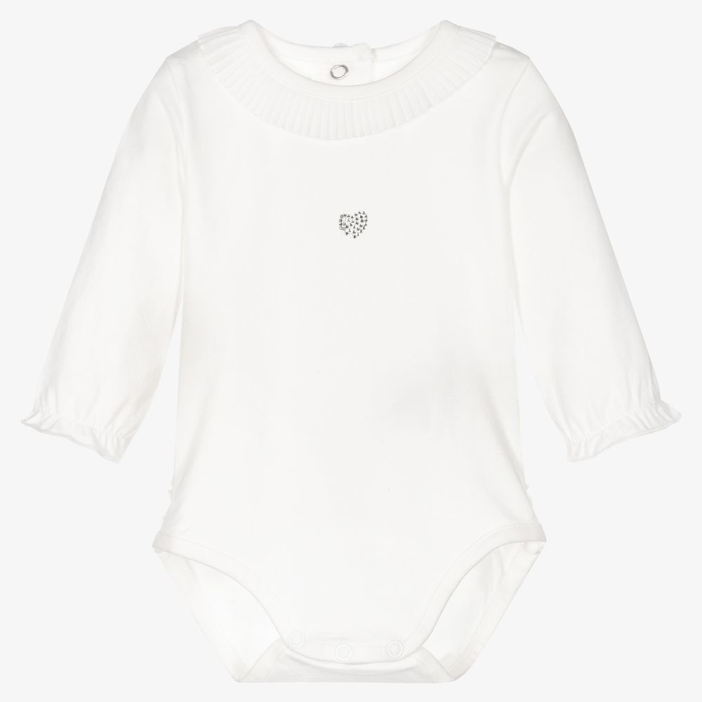 iDO Mini - Girls Ivory Cotton Bodysuit | Childrensalon