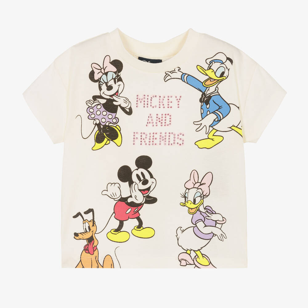 iDO Baby-Girls Ivory Cotton Disney T-Shirt | Childrensalon Outlet