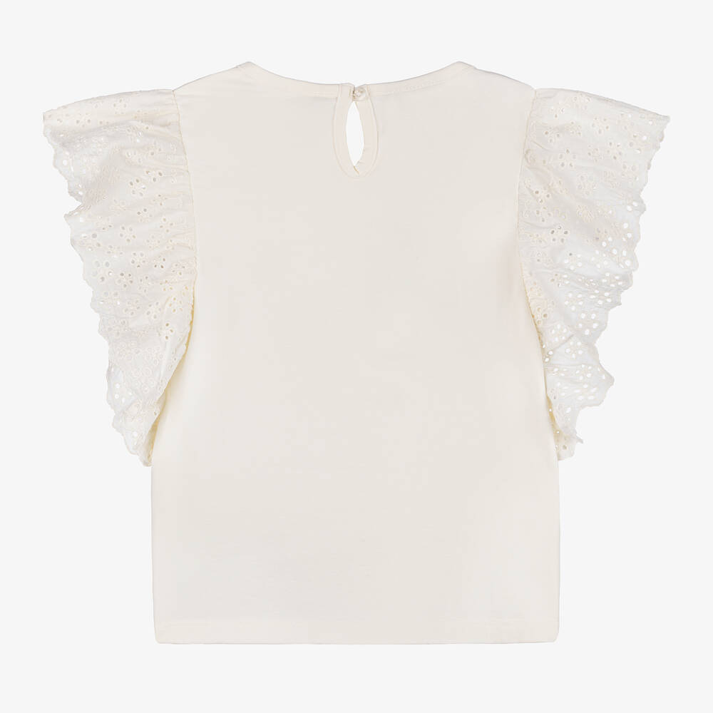 iDO Baby-Girls Ivory Cotton Disney T-Shirt | Childrensalon Outlet