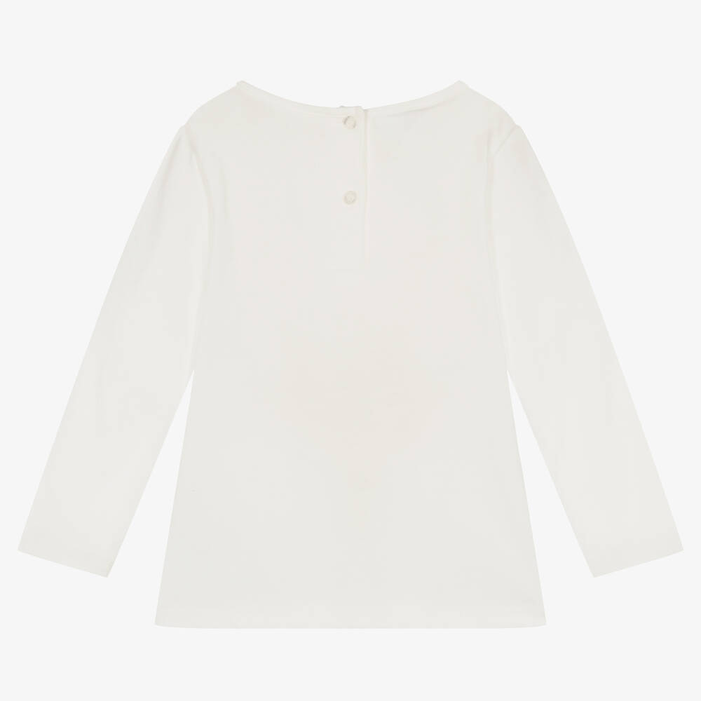 iDO Малыши-Кремовый хлопковый топ с сердцем | Childrensalon Outlet