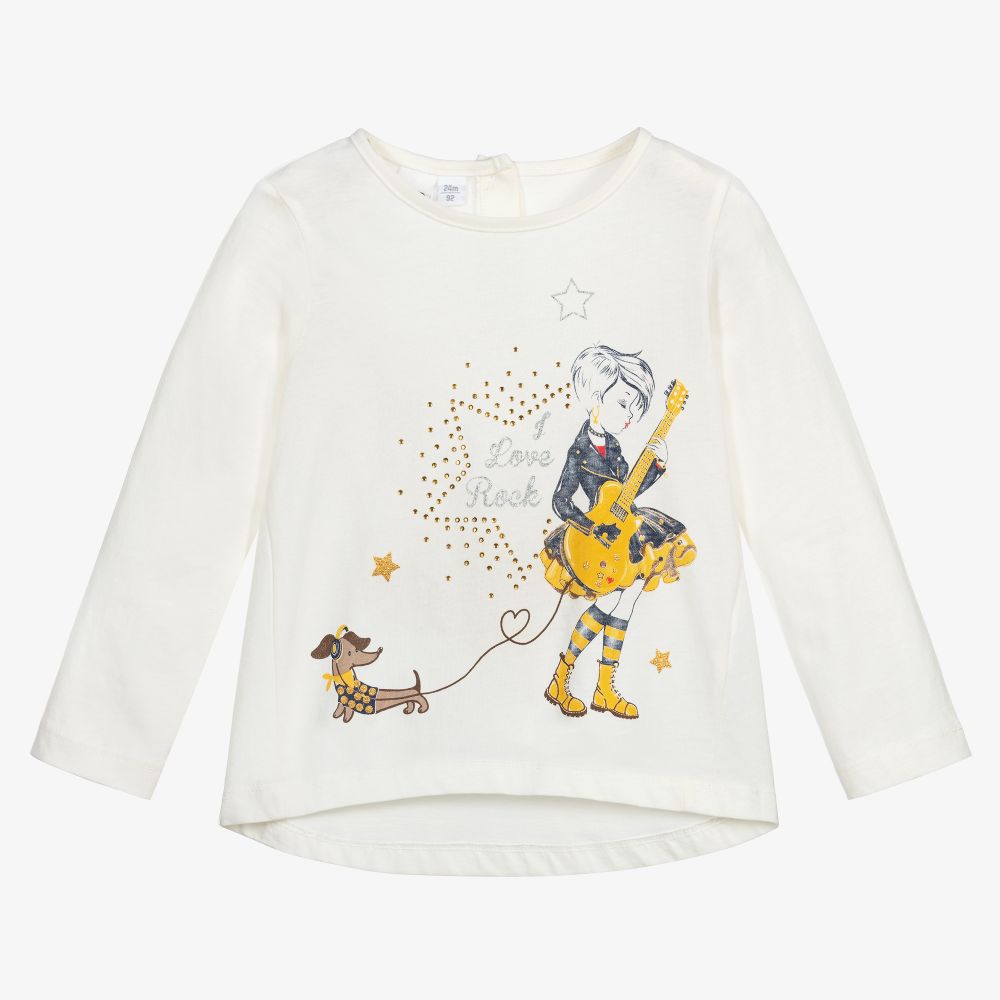 iDO Baby - Haut ivoire en jersey de coton Fille | Childrensalon