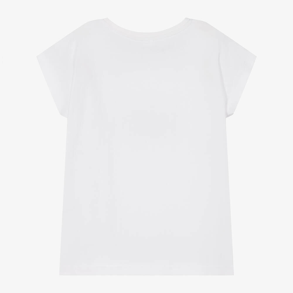iDO Junior-Girls Ivory Cotton Love T-Shirt | Childrensalon Outlet