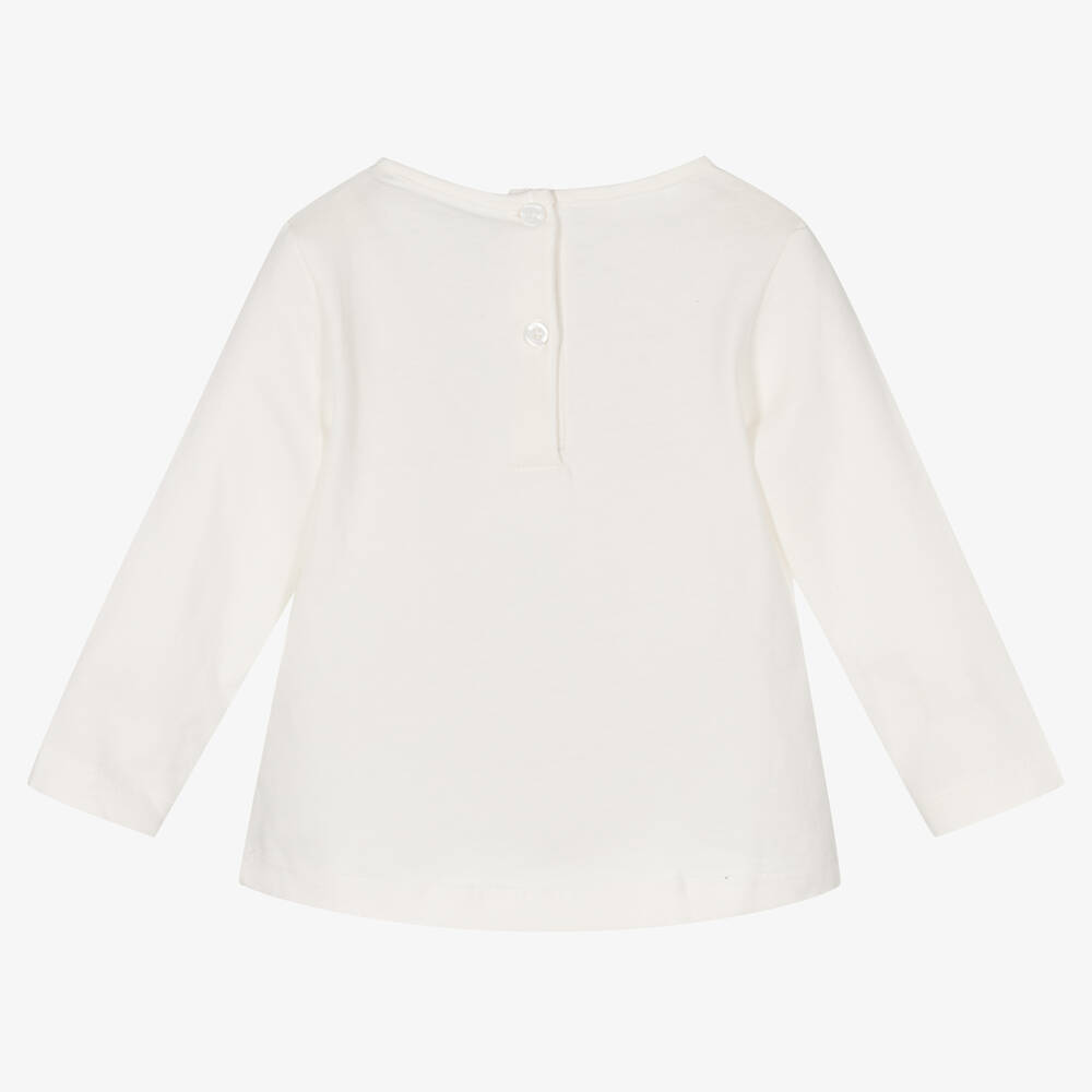 iDO Baby-Girls Ivory Cotton Sequin Top | Childrensalon Outlet